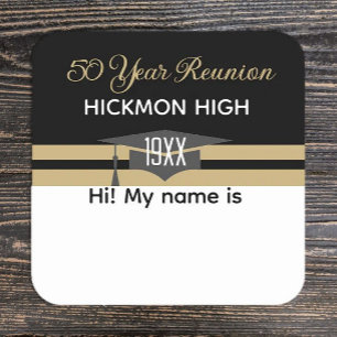 Reunion time! 3" Name tag Sticker