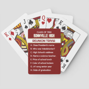 Reunion Trivia! Fun Custom Class Reunion  Playing Cards