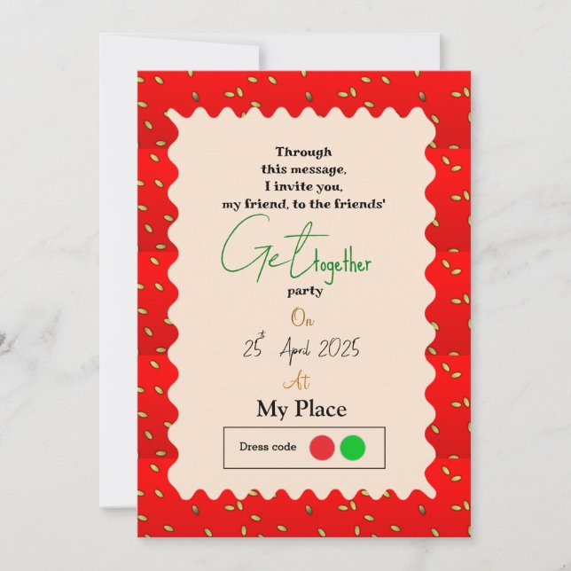 Reunion with strawberry  invitation (Front)