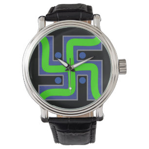 REUNIONES Esvastica Dagaz reloj Hindu buena suerte Watch