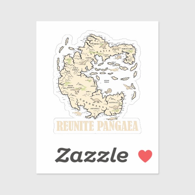 Reunite Pangaea World map History Funny Geology Gi (Sheet)