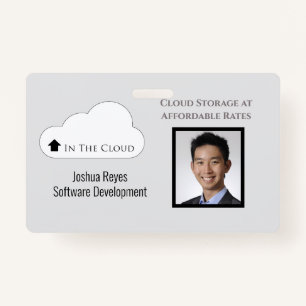 Reusable Black and Grey Photo Horizontal Magnetic ID Badge