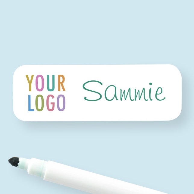 Reusable Dry Erase Name Tag Safety Pin Erasable (MISOOK Reusable Dry Erase Name Tag with Logo)