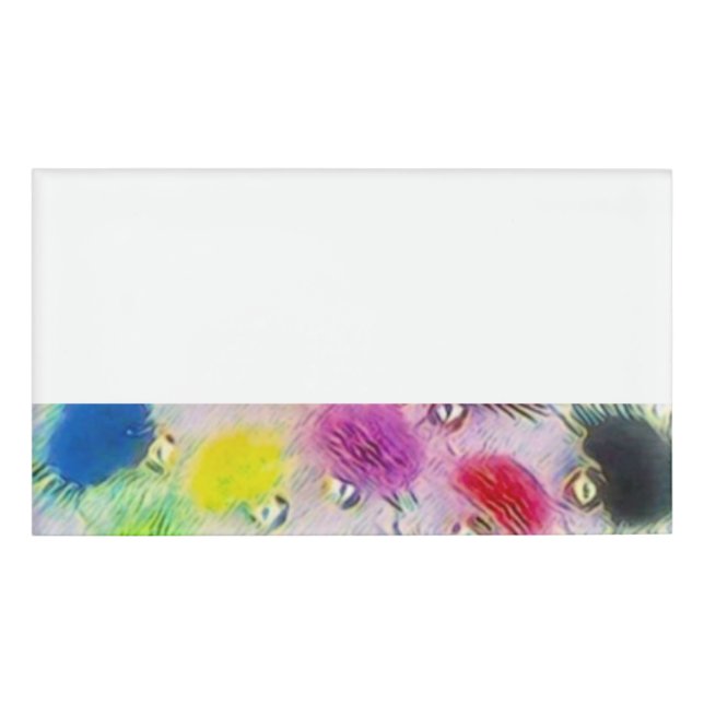 reusable name tag Fluff Party design (Front)