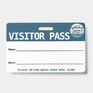 Reusable Visitor Pass / Hall Pass With Logo ID Badge