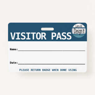 Reusable Visitor Pass / Hall Pass With Logo  ID Badge
