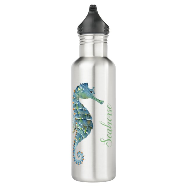 Reusable Water Bottle - Nautical Seahorse (Right)