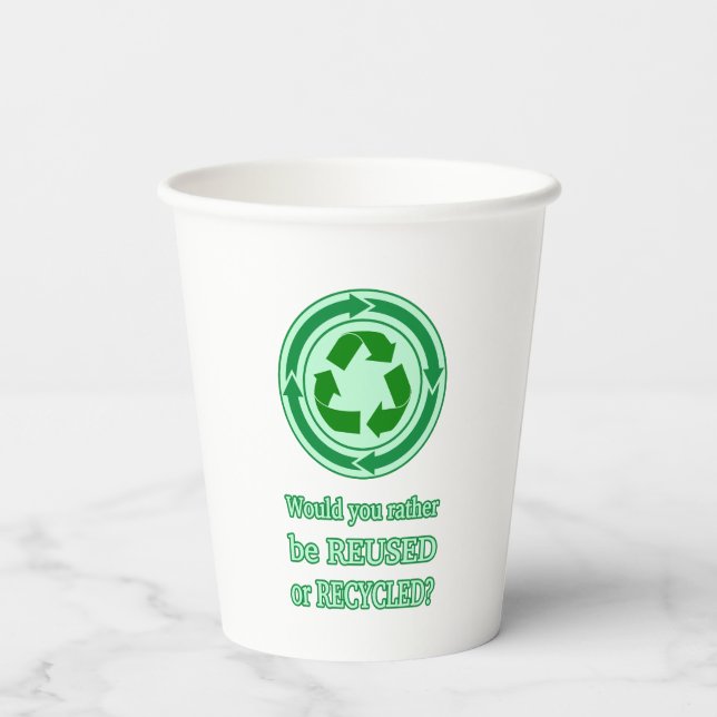 Reuse and Recycle Paper Cups (Back)