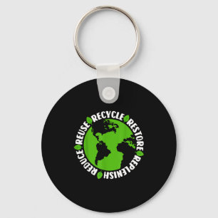 Reuse Recycle Restore Replenish Reduce Key Ring