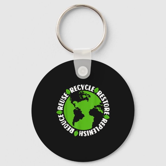 Reuse Recycle Restore Replenish Reduce  Key Ring (Front)