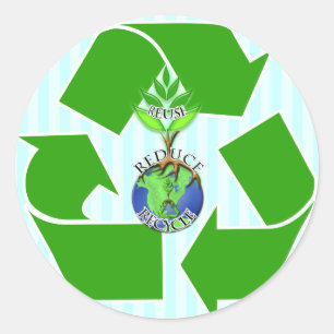 ReUse ReDuce ReCycle Classic Round Sticker