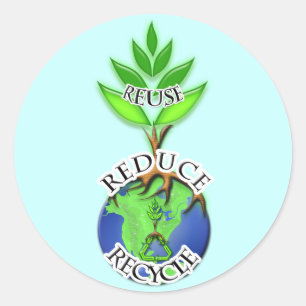 ReUse ReDuce ReCycle Classic Round Sticker