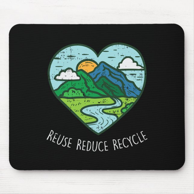 Reuse Reduce Recycle Earth Day Environmentalist Gi Mouse Pad (Front)