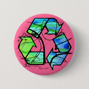 Reuse, Reduce, Recycle Earth Day Gifts 6 Cm Round Badge