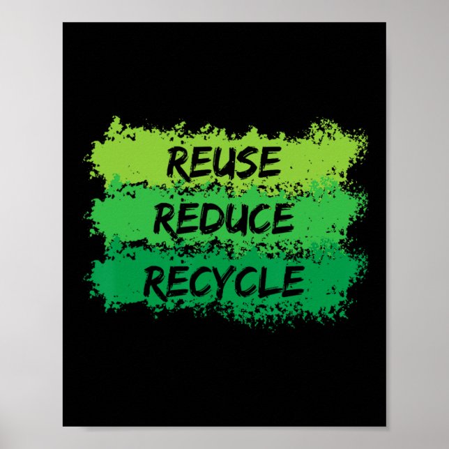 Reuse Reduce Recycle Funny Ecological Earth Day Gi Poster (Front)