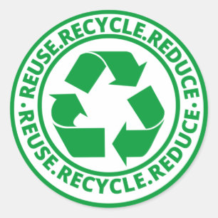 Reuse, Reduce, Recycle green Symbol  Classic Round Sticker