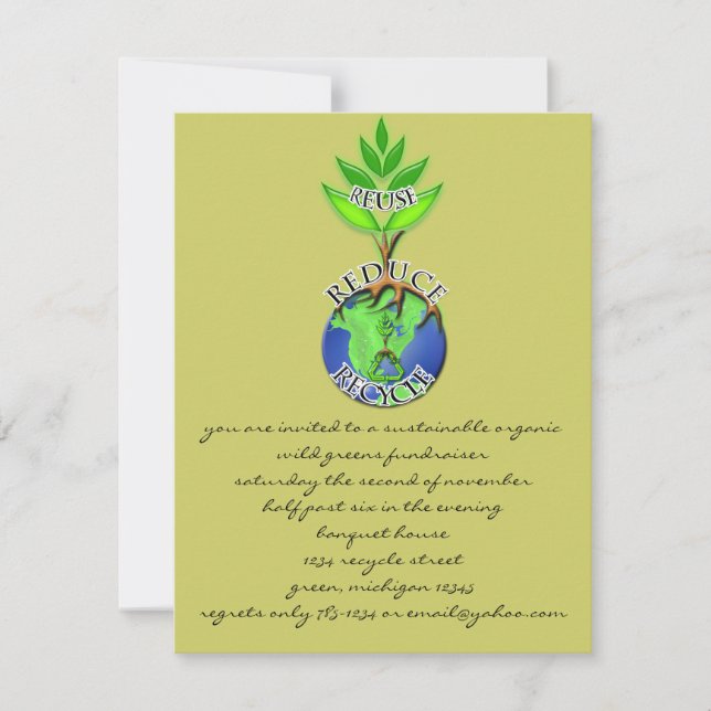 ReUse ReDuce ReCycle Invitation (Front)
