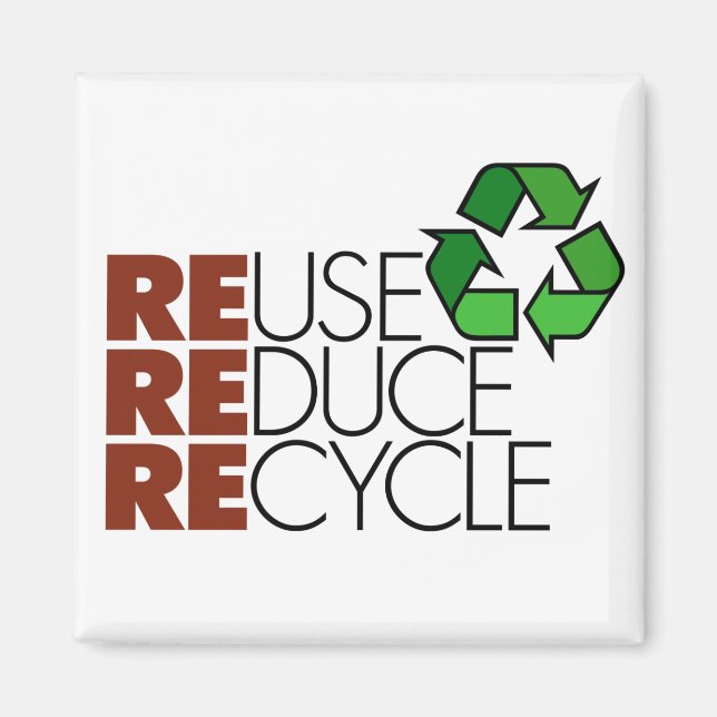 Reuse Reduce Recycle magnet (Front)