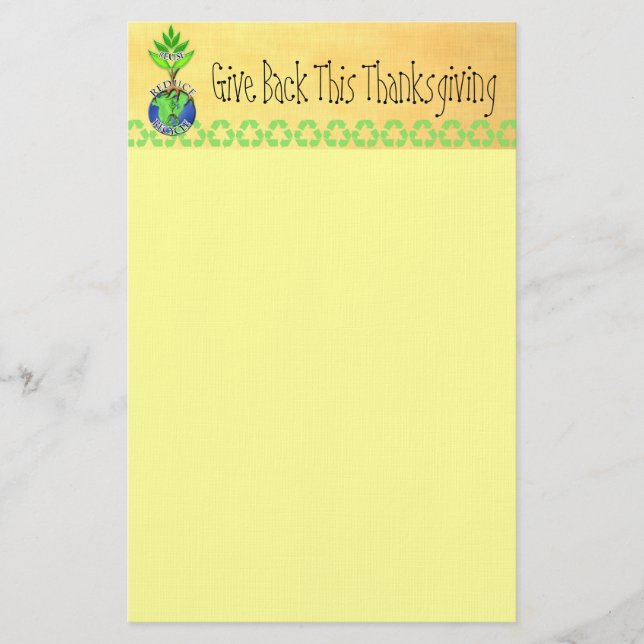ReUse ReDuce ReCycle Stationery (Front)