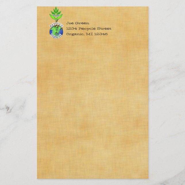 ReUse ReDuce ReCycle Stationery (Front)