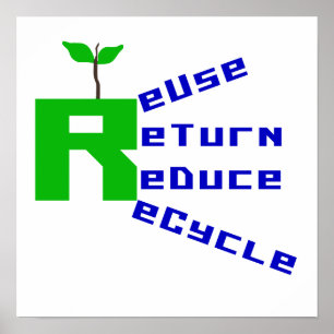 Reuse Return Reduce Recycle T shirts and Gifts Poster