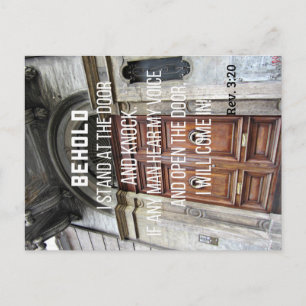 Rev. 3:20 Behold I stand at the door and knock Postcard