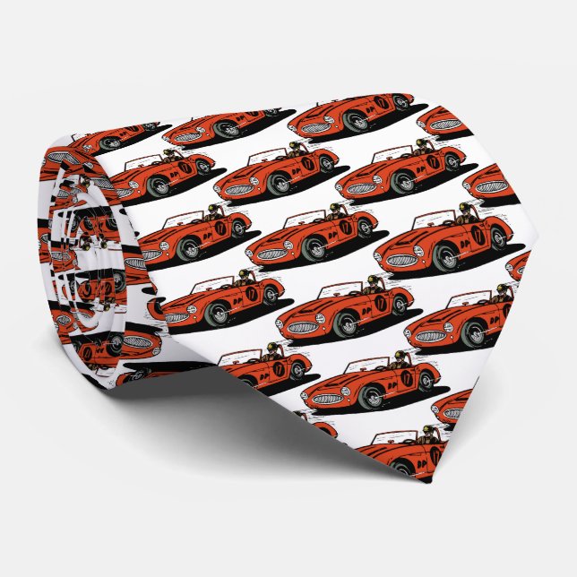 Rev Up Your Style with Retro Racing Elegance Tie (Rolled)
