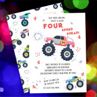 Rev Your Engine 4th Birthday Monster Car Trucks