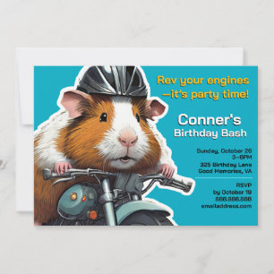 Rev your engines—it’s party time! Guinea Pig Invitation