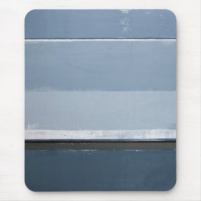 'Reveal' Blue and Grey Abstract Art Mouse Pad (Front)