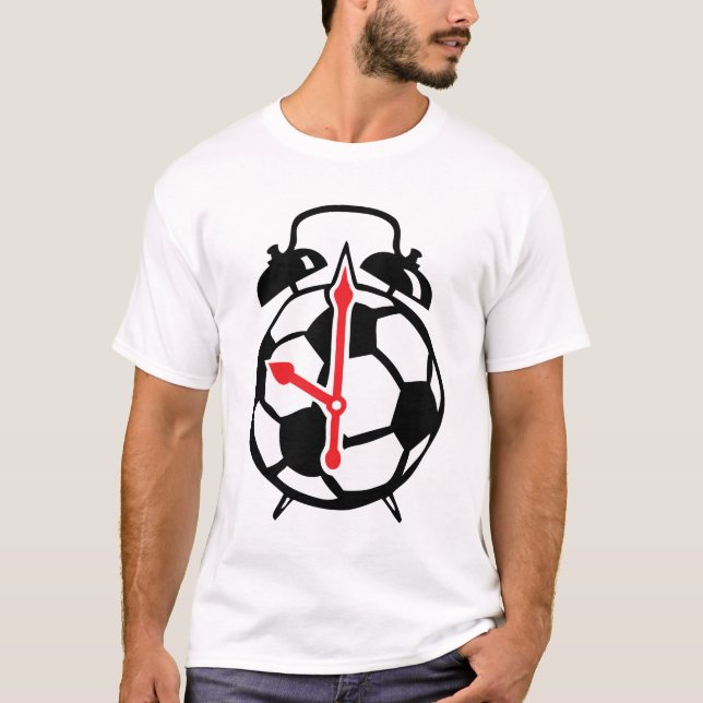 reveil foot soccer ballon Clock Uhr orologio T-Shirt (Front)