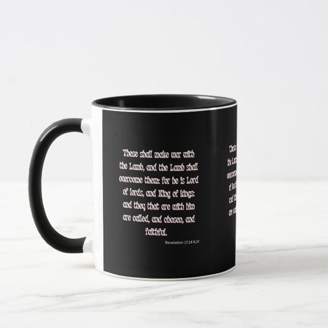 Revelation 17:14 KJV Bible Verse Two-Tone Mug (Left)