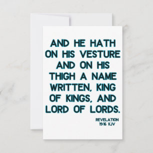 Revelation 19:16 Bible Verse Greeting Card