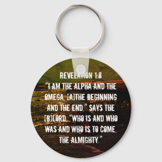 Revelation 1:8 Bible scripture  Key Ring