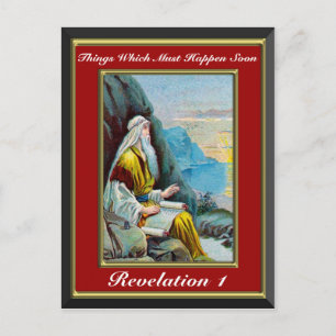 Revelation 1 Things Which Must Happen Soon Red Postcard