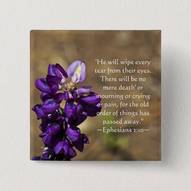 Revelation 21:4 15 cm square badge (Front)