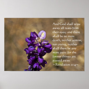 Revelation 21:4 White letters Poster