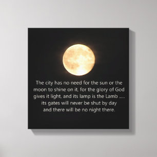 Revelation 21 Moon and Night No More Canvas Print