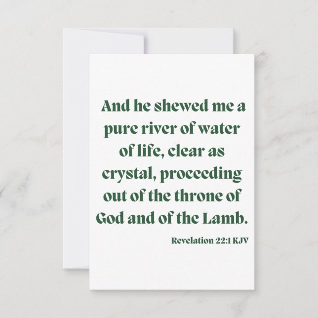 Revelation 22:1 KJV Bible Scripture Greeting Card (Front)