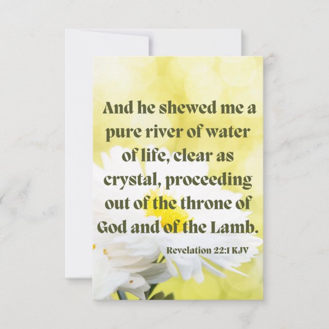 Revelation 22:1 KJV Bible Scripture Pic Greeting Card (Front)