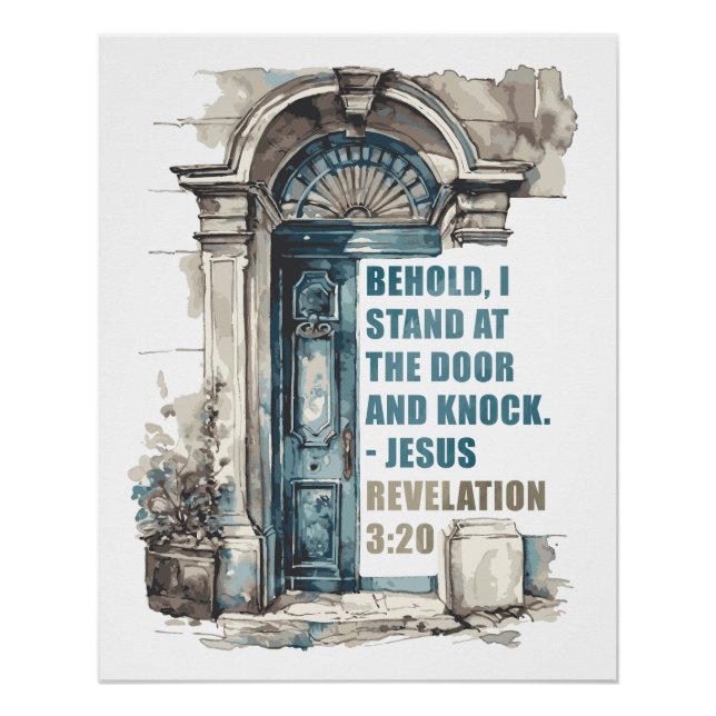 Revelation 3:20 I Stand at the Door and Knock  Poster (Front)