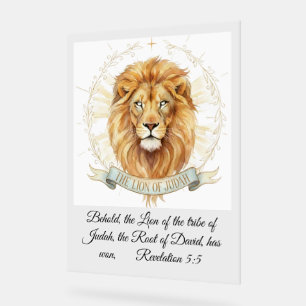 Revelation 5:5 Lion of Judah Biblical Watercolor  Acrylic Sign