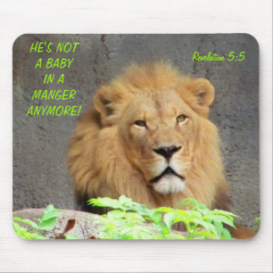 Revelation 5:5 with Male Lion Not A Baby Anymore Mouse Pad