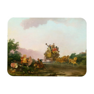 Revellers on a Coach, c.1785-90 (oil on canvas) Magnet