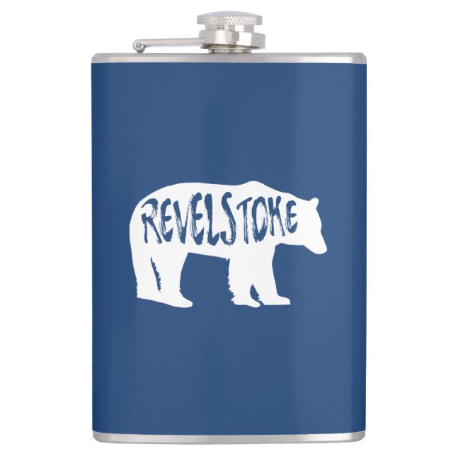 Revelstoke Bear Hip Flask (Front)