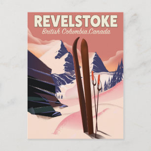 Revelstoke British Columbia, Canada Ski poster Postcard
