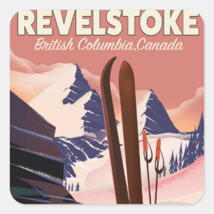 Revelstoke  British Columbia, Canada Ski poster Square Sticker