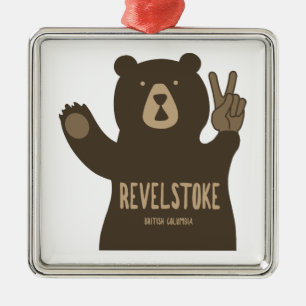 Revelstoke British Columbia Peace Bear Metal Ornament