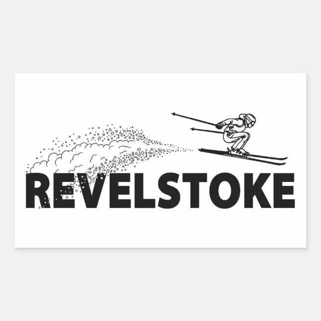 Revelstoke British Columbia Ski Jumper Rectangular Sticker (Front)