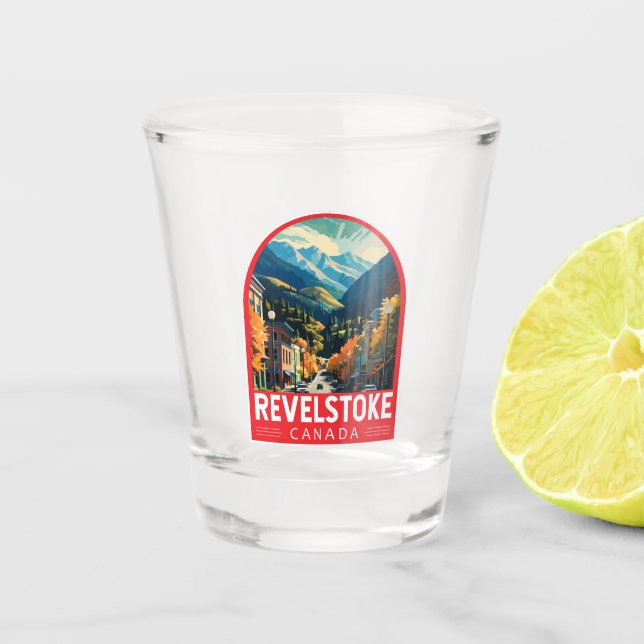 Revelstoke Canada Travel Art Vintage Shot Glass (Front)